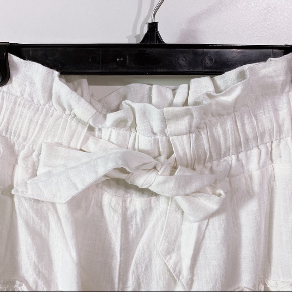 Princess Polly High Waisted Tie White Shorts - Picture 3 of 8